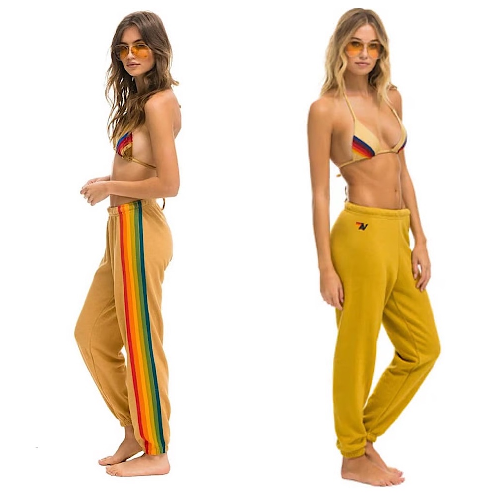 Aviator Nation Mustard Yellow Sweatpants Joggers